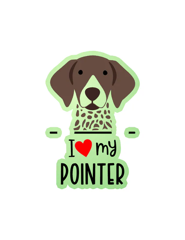 I Love My Pointer - Dog Glow in the Dark Vinyl Decal