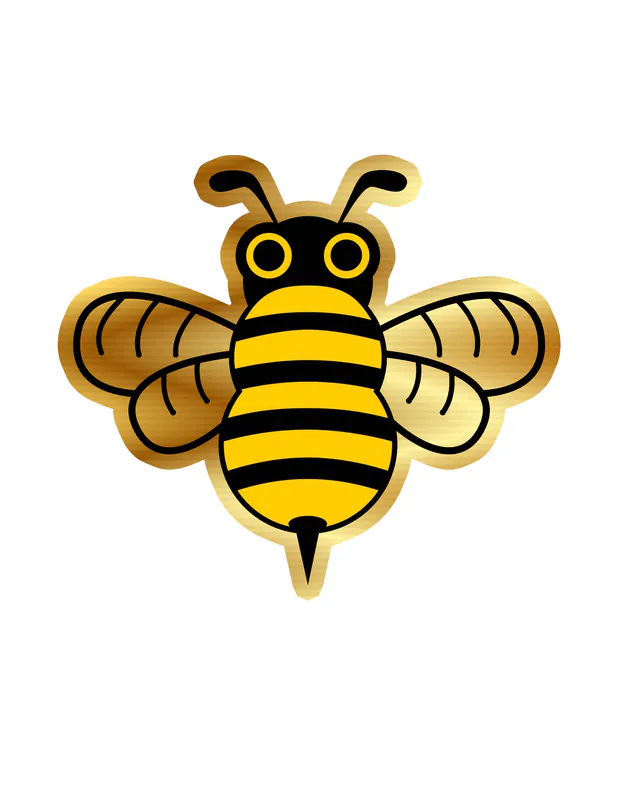 Bee Gold Chrome Vinyl Decal - Custom Size