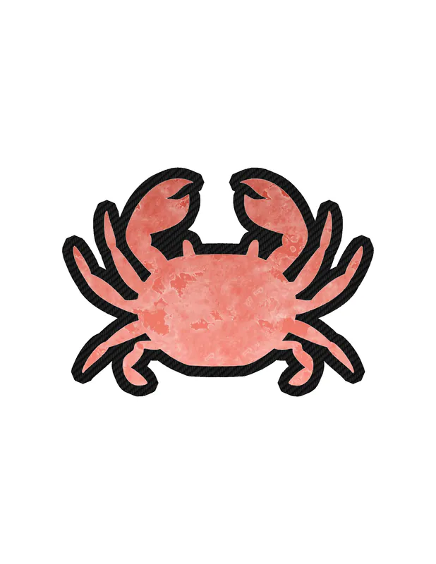 Crab Carbon Fiber Vinyl Sticker - Custom Size