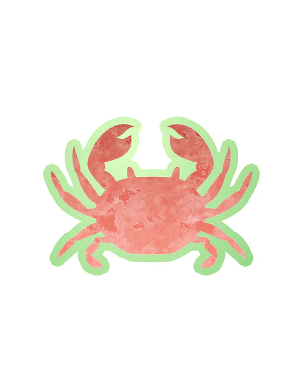 Crab Glow in the Dark Vinyl Sticker - Custom Size