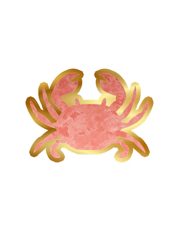 Crab Gold Chrome Vinyl Sticker - Custom Size