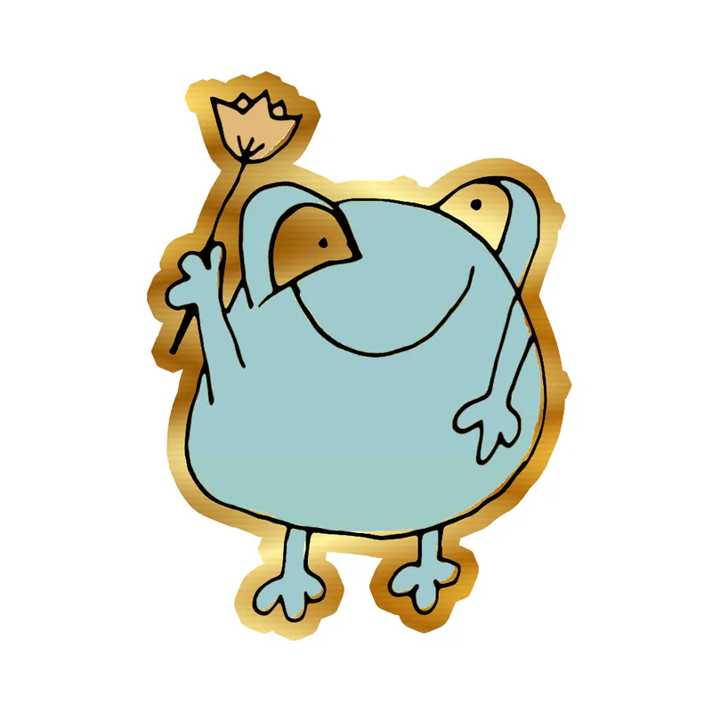Frog Gold Chrome Vinyl Decal - Custom Size
