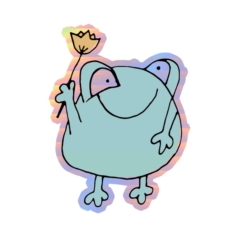 Frog Holographic Vinyl Decal - Custom Size
