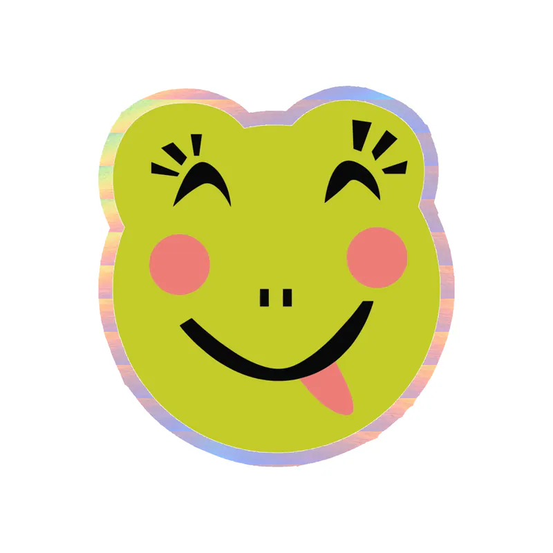 Frog Holographic Vinyl Decal - Custom Size