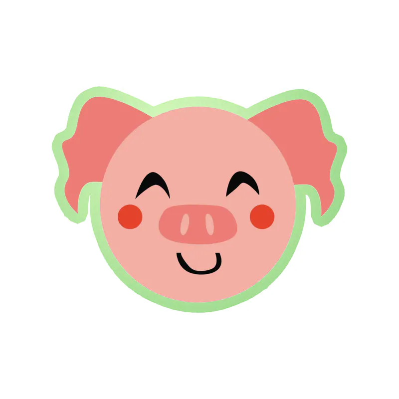 Piggy Glow in the Dark Vinyl Decal - Custom Size