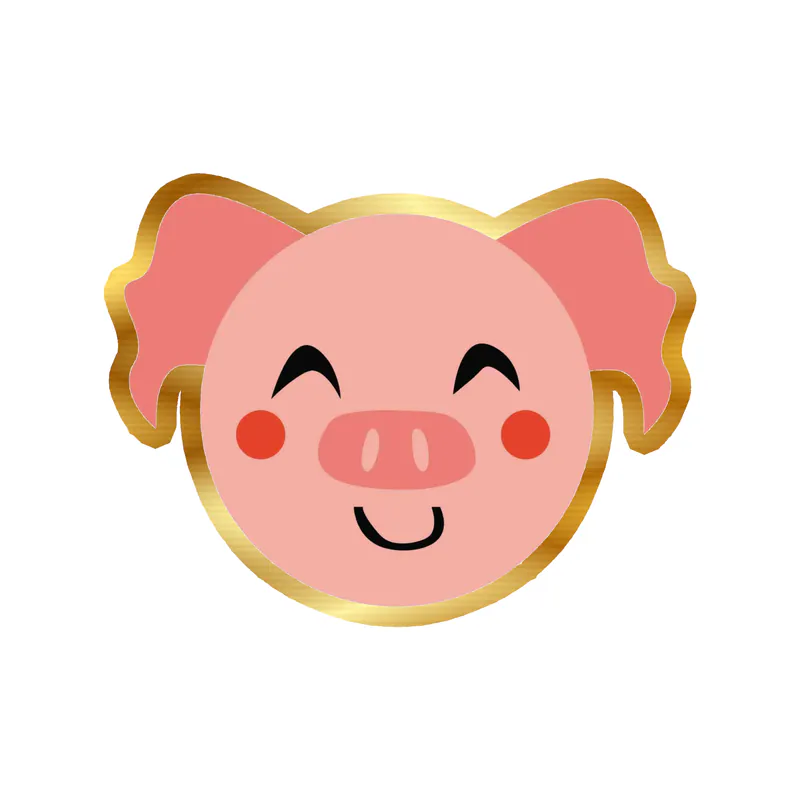 Piggy Gold Chrome Vinyl Decal - Custom Size