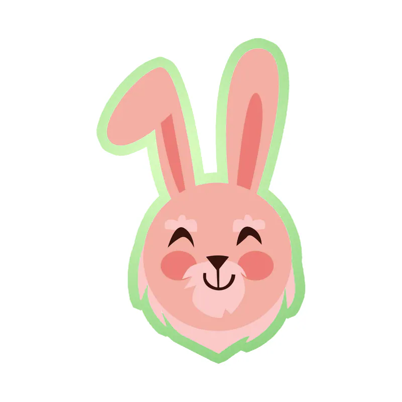 Bunny Glow in the Dark Vinyl Decal - Custom Size