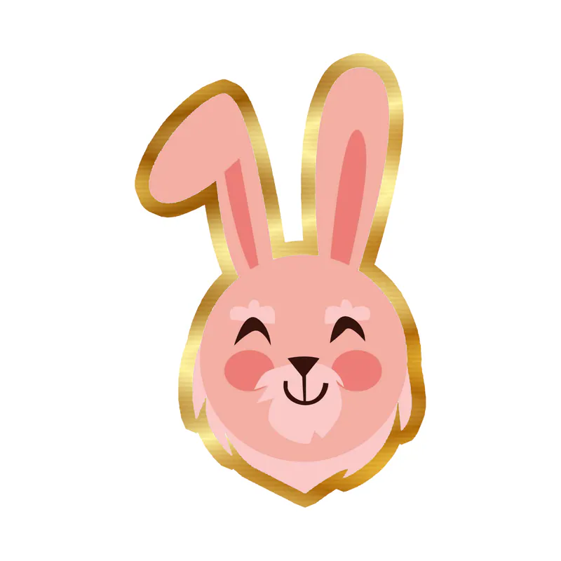 Bunny Gold Chrome Vinyl Decal - Custom Size