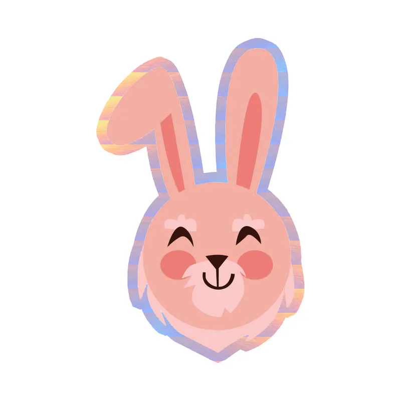 Bunny Holographic Vinyl Decal - Custom Size