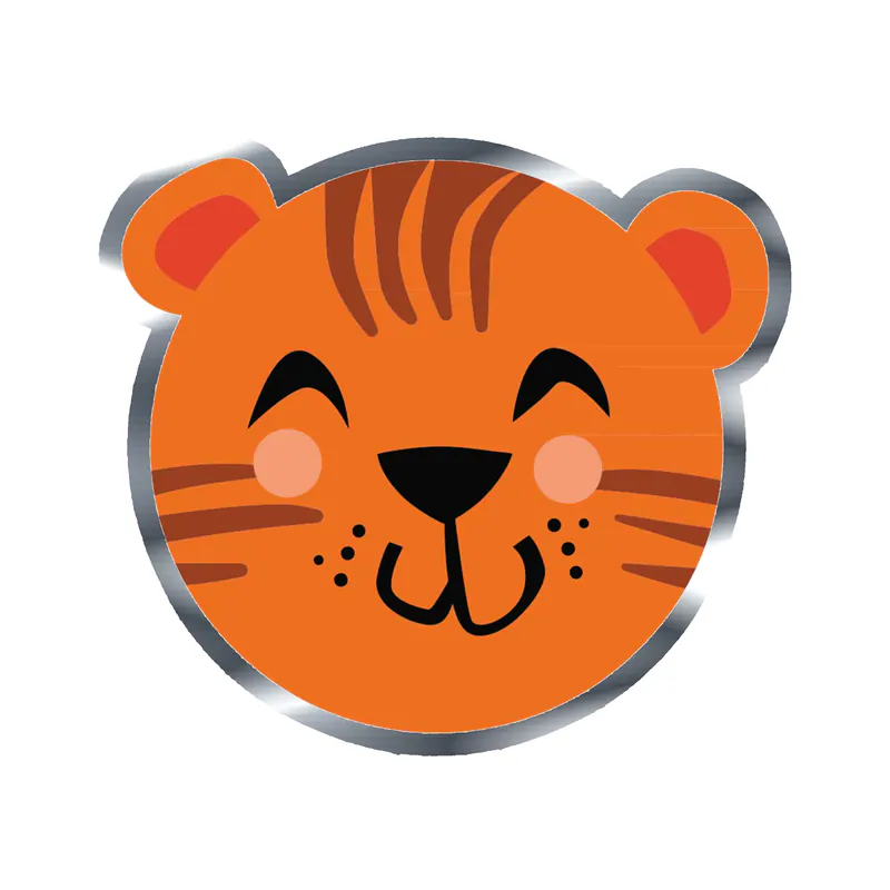 Tiger Silver Chrome Vinyl Decal - Custom Size