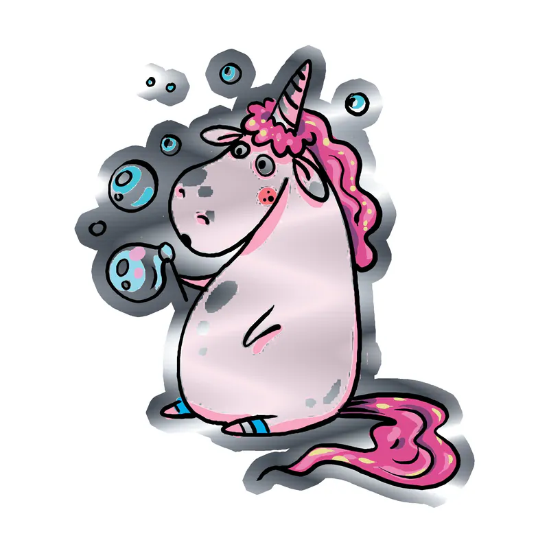 Unicorn Silver Chrome Vinyl Decal - Custom Size