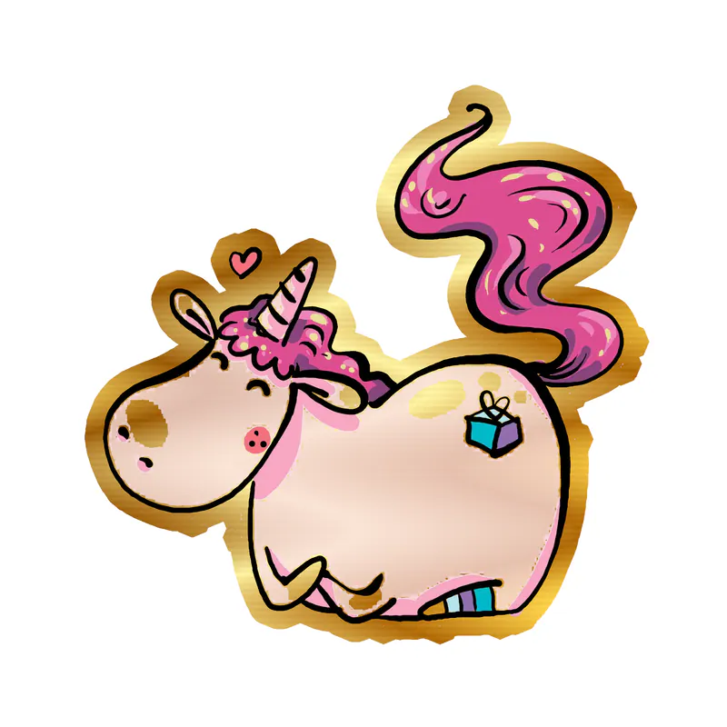 Unicorn Gold Chrome Vinyl Decal - Custom Size
