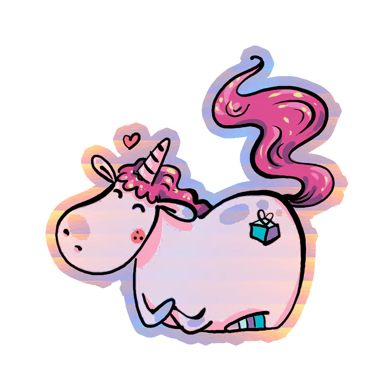 Unicorn Holographic Vinyl Decal - Custom Size