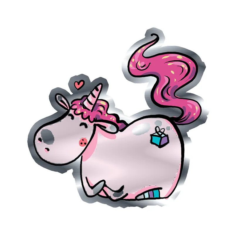 Unicorn Silver Chrome Vinyl Decal - Custom Size
