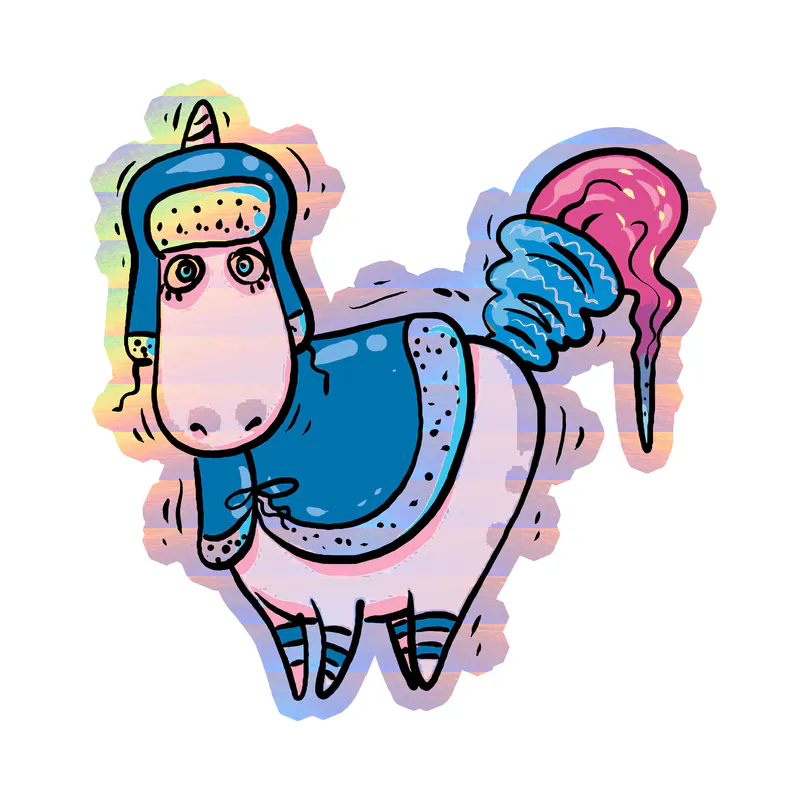 Unicorn Holographic Vinyl Decal - Custom Size