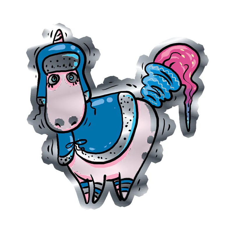 Unicorn Silver Chrome Vinyl Decal - Custom Size