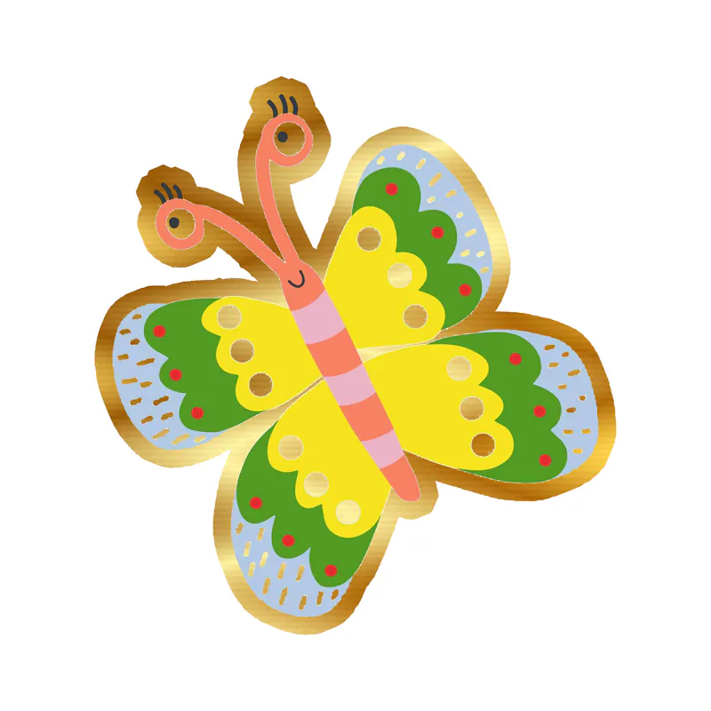 Butterfly Gold Chrome Vinyl Decal - Custom Size