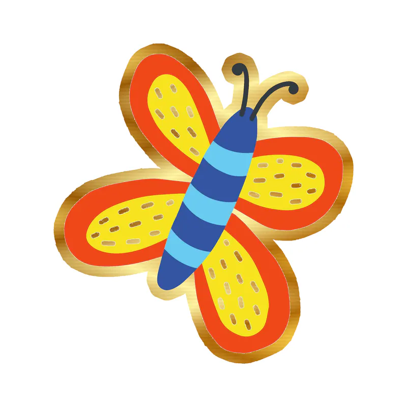 Butterfly Gold Chrome Vinyl Decal - Custom Size