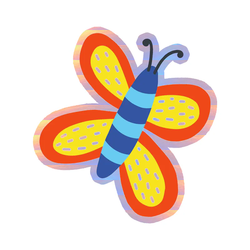 Butterfly Holographic Vinyl Decal - Custom Size