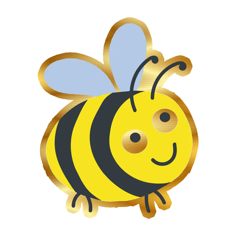 Bumble Bee Gold Chrome Vinyl Decal - Custom Size
