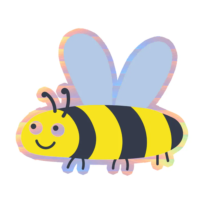 Bumble Bee Holographic Vinyl Decal - Custom Size