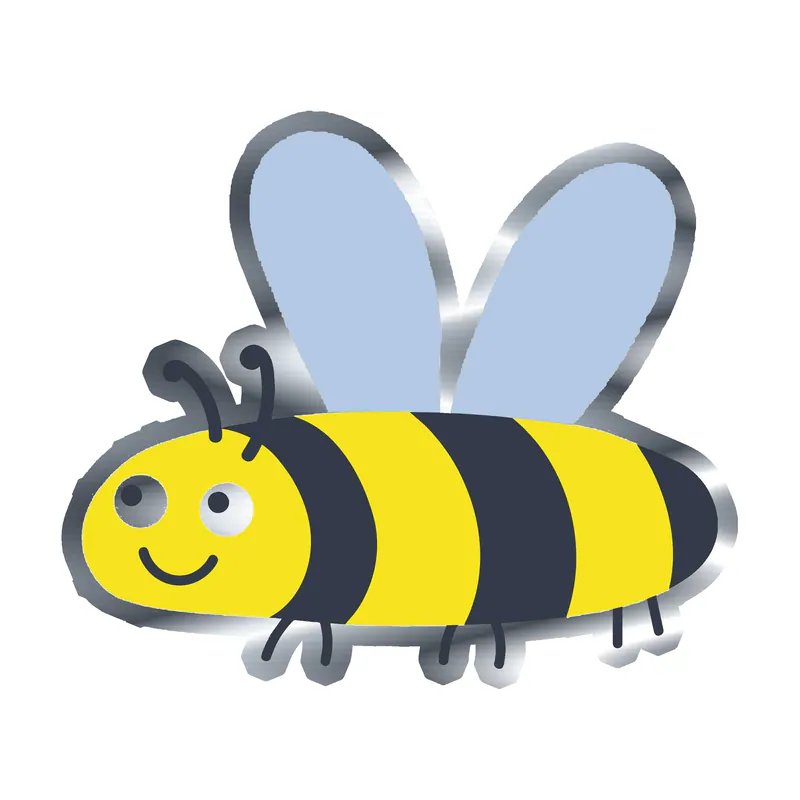 Bumble Bee Silver Chrome Vinyl Decal - Custom Size
