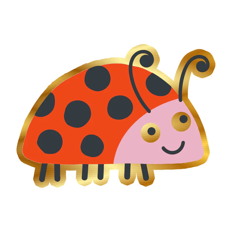 Ladybug Gold Chrome Vinyl Decal - Custom Size
