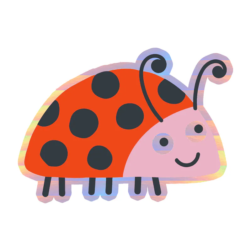 Ladybug Holographic Vinyl Decal - Custom Size