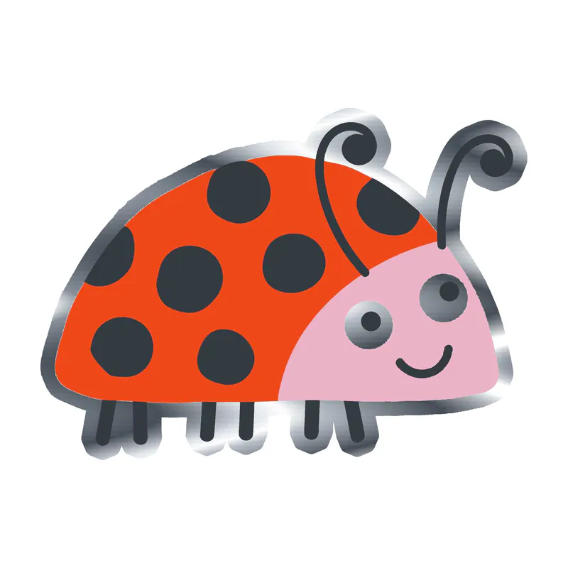 Ladybug Silver Chrome Vinyl Decal - Custom Size