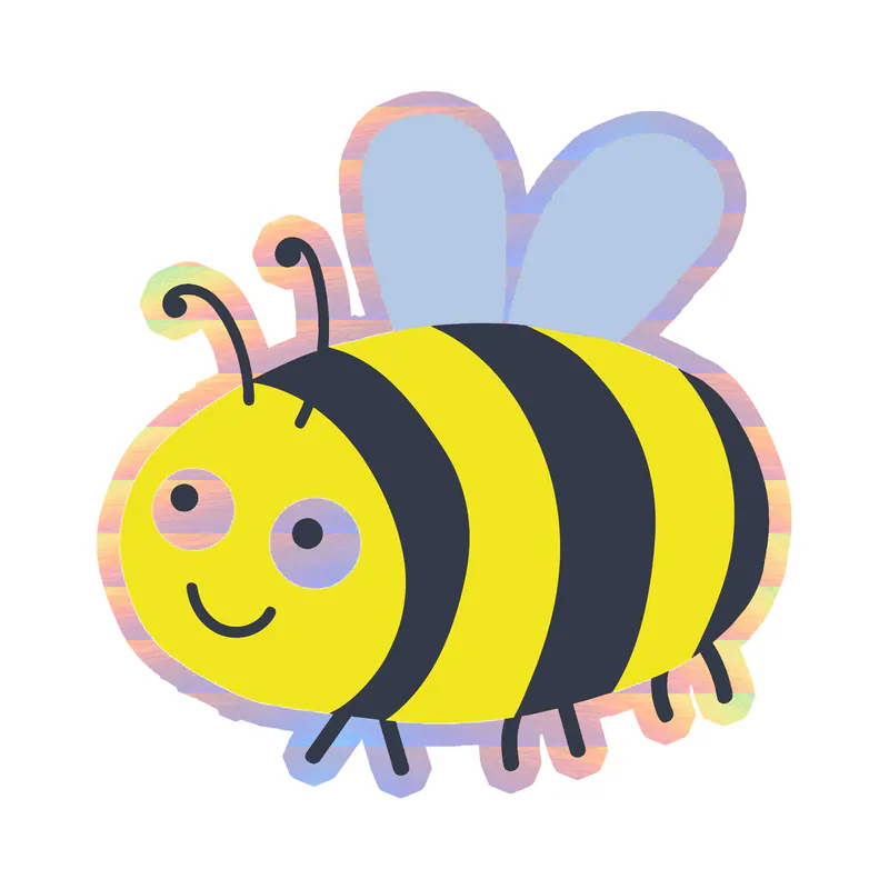Bumble Bee Holographic Vinyl Decal - Custom Size