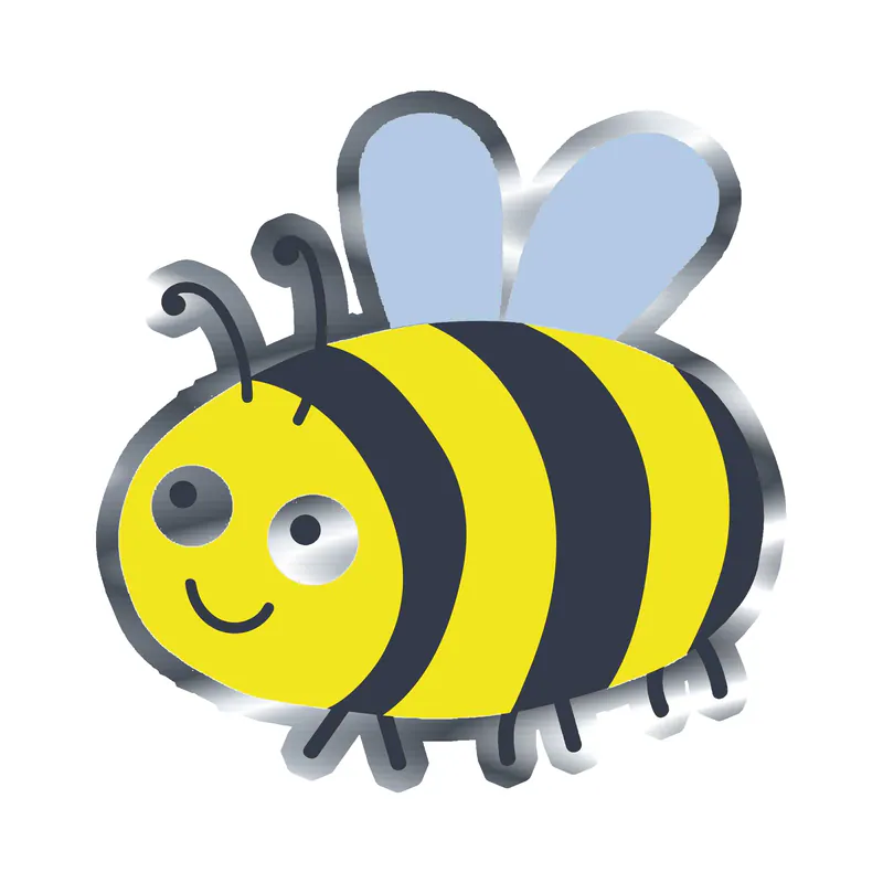 Bumble Bee Silver Chrome Vinyl Decal - Custom Size
