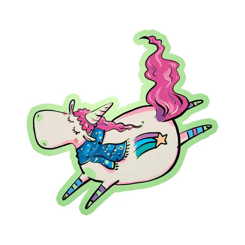 Unicorn Glow in the Dark Vinyl Decal - Custom Size