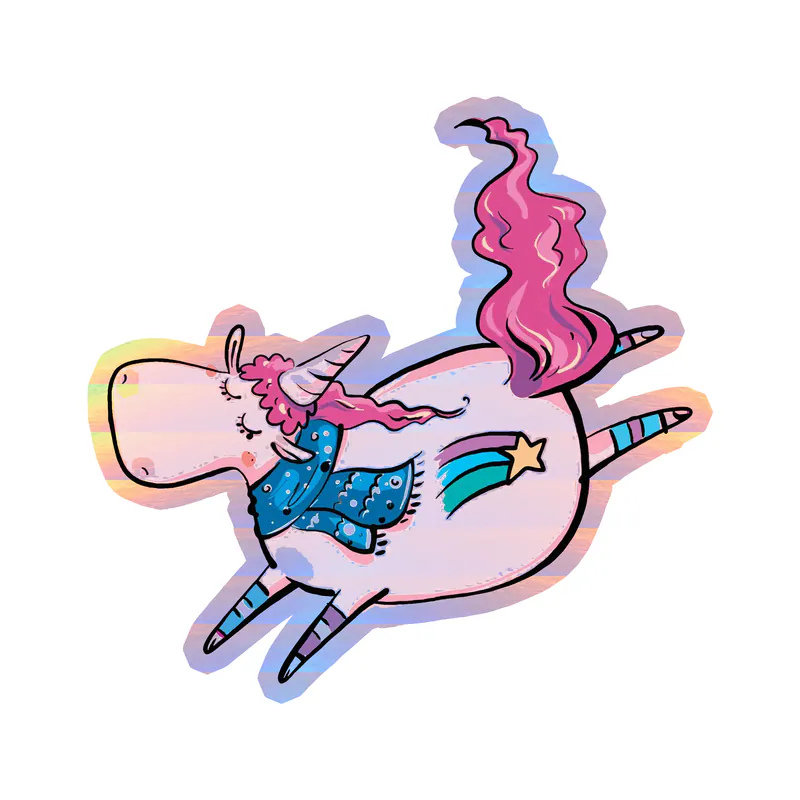 Unicorn Holographic Vinyl Decal - Custom Size