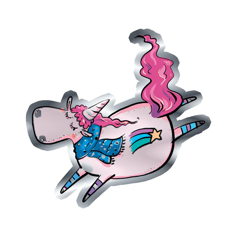 Unicorn Silver Chrome Vinyl Decal - Custom Size