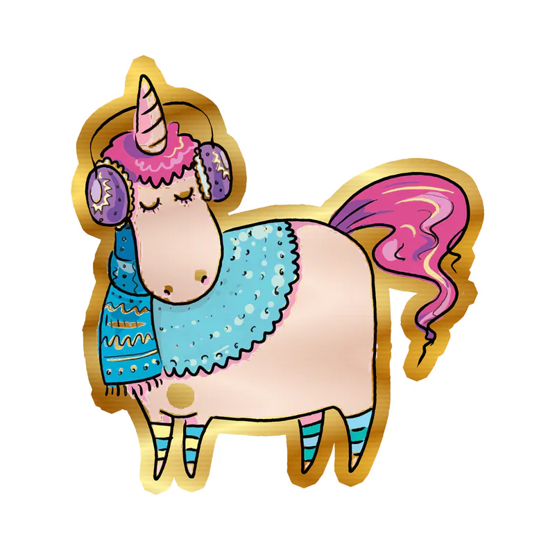 Unicorn Gold Chrome Vinyl Decal - Custom Size