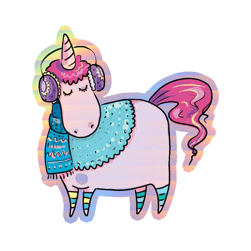 Unicorn Holographic Vinyl Decal - Custom Size