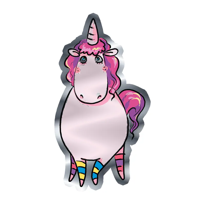 Unicorn Silver Chrome Vinyl Decal - Custom Size
