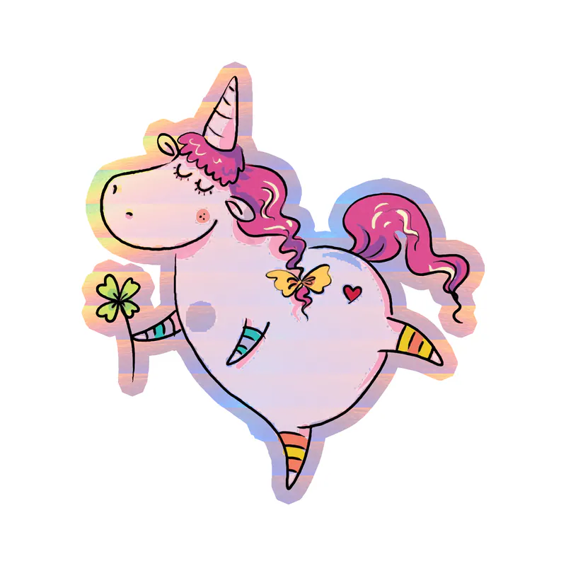 Unicorn Holographic Vinyl Decal - Custom Size