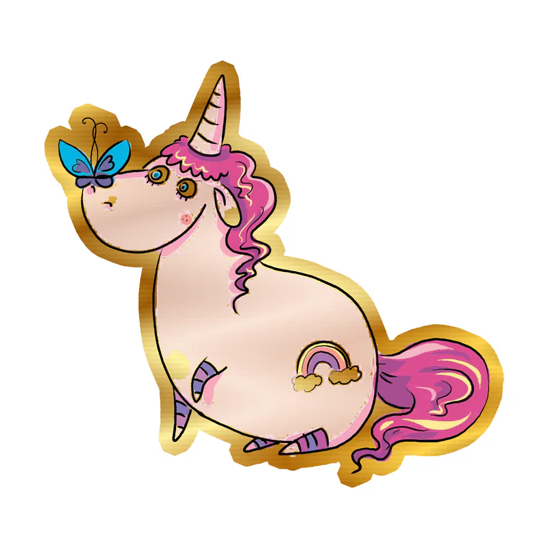 Unicorn Gold Chrome Vinyl Decal - Custom Size