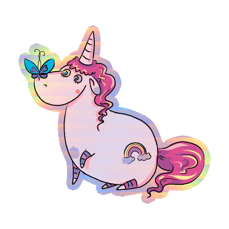 Unicorn Holographic Vinyl Decal - Custom Size