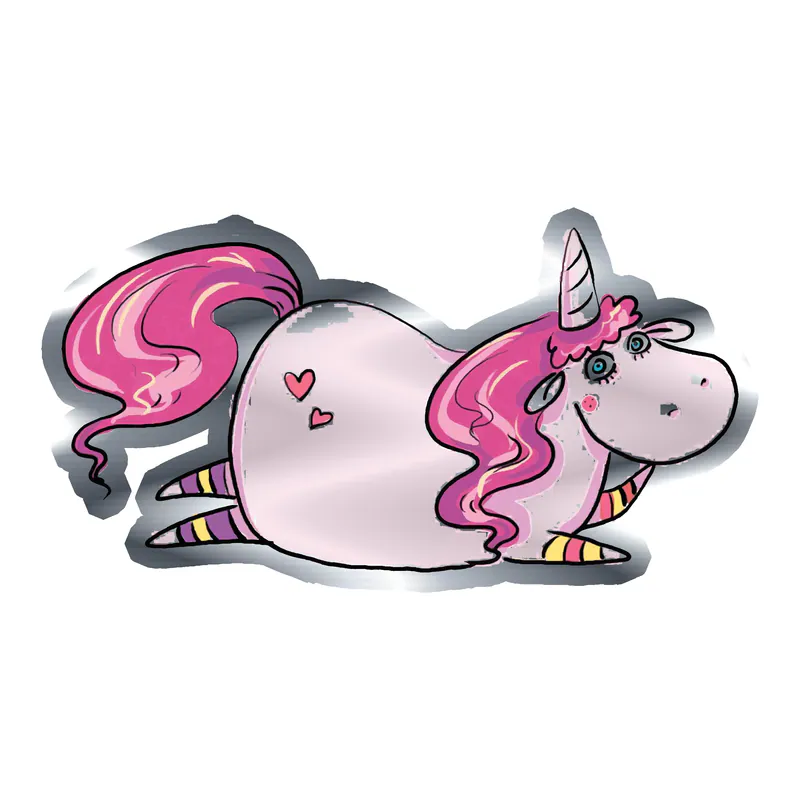 Unicorn Silver Chrome Vinyl Decal - Custom Size