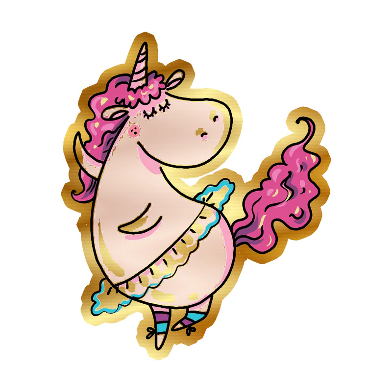 Unicorn Gold Chrome Vinyl Decal - Custom Size