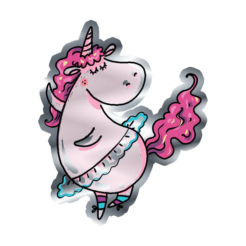 Unicorn Silver Chrome Vinyl Decal - Custom Size