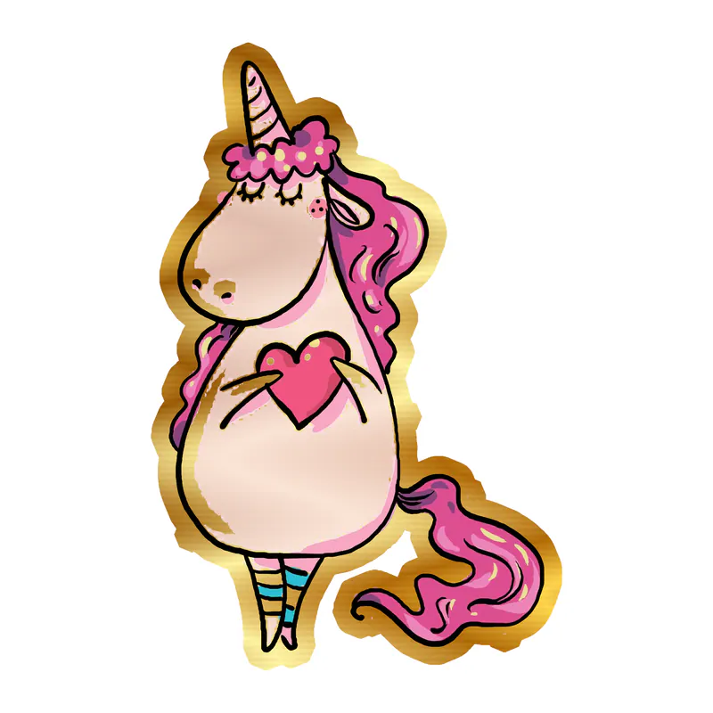Unicorn Gold Chrome Vinyl Decal - Custom Size