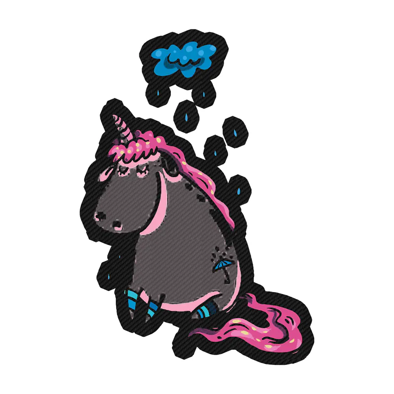 Unicorn Carbon Fiber Vinyl Decal - Custom Size