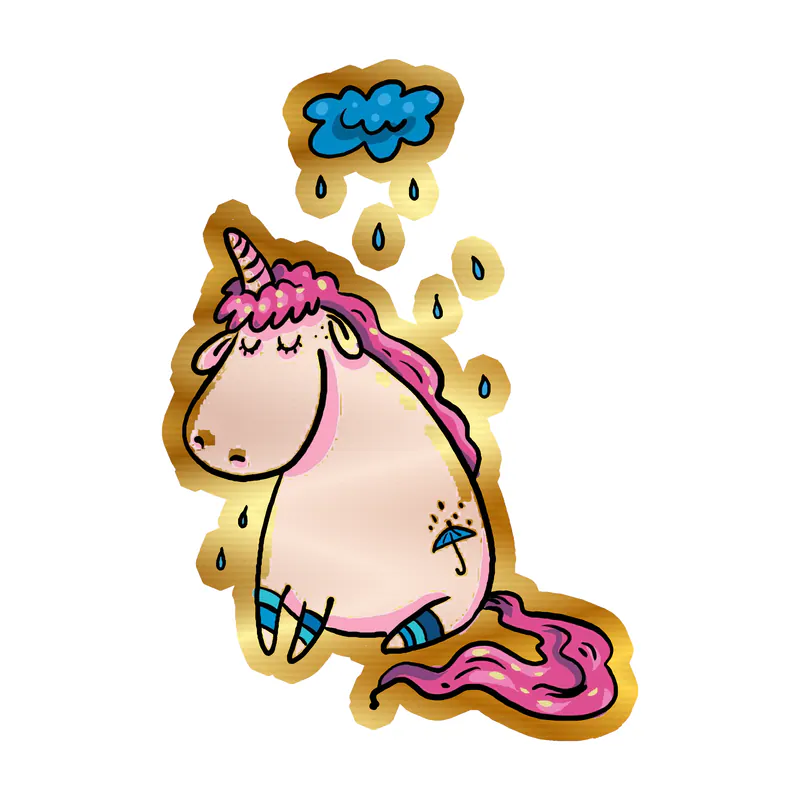 Unicorn Gold Chrome Vinyl Decal - Custom Size