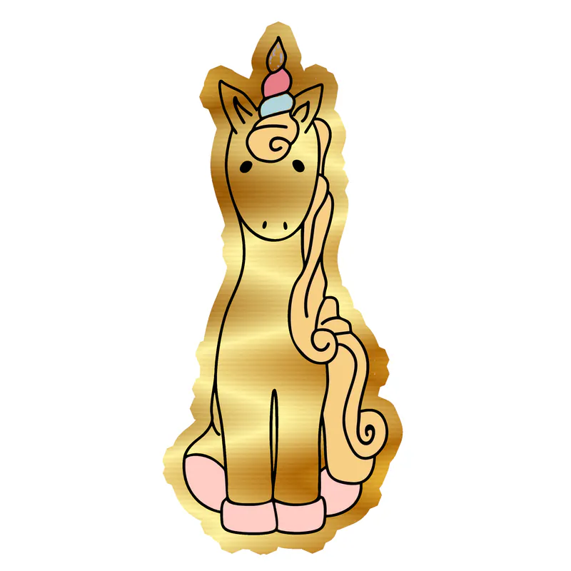 Unicorn Gold Chrome Vinyl Decal - Custom Size