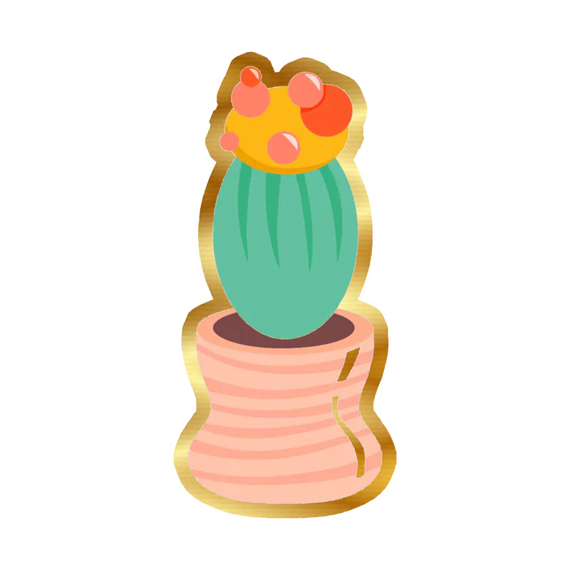 Cactus Gold Chrome Vinyl Decal - Custom Size