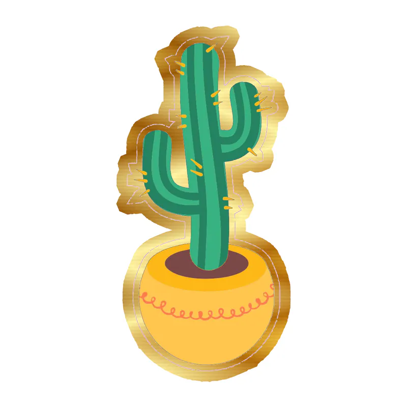Cactus Gold Chrome Vinyl Decal - Custom Size