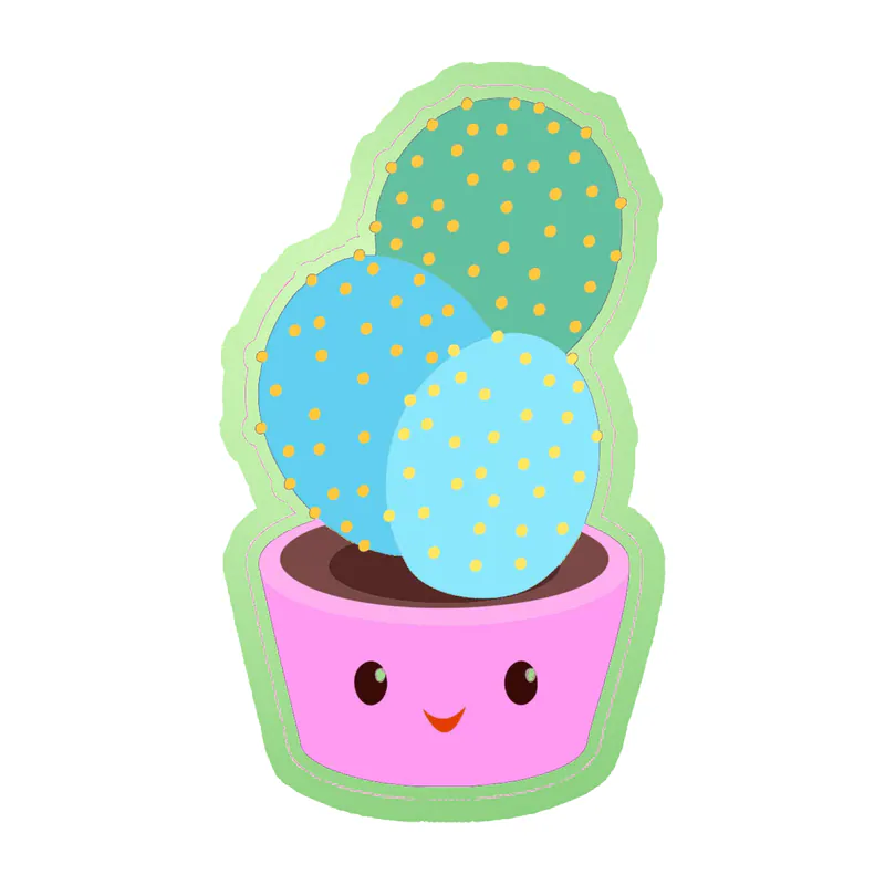 Cactus Glow in the Dark Vinyl Decal - Custom Size